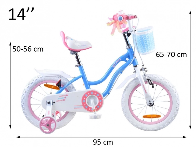 Dievčenský bicykel Royal Baby Star Girl modrý 14 palcov