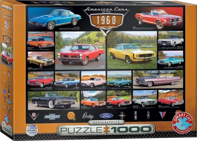 Eurographics puzzle Americké autá z roku 1960