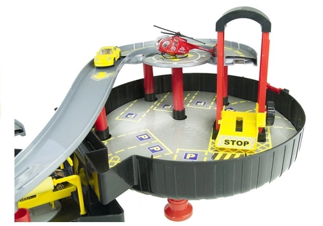 Dvojposchodová zábava s rampami a heliportom