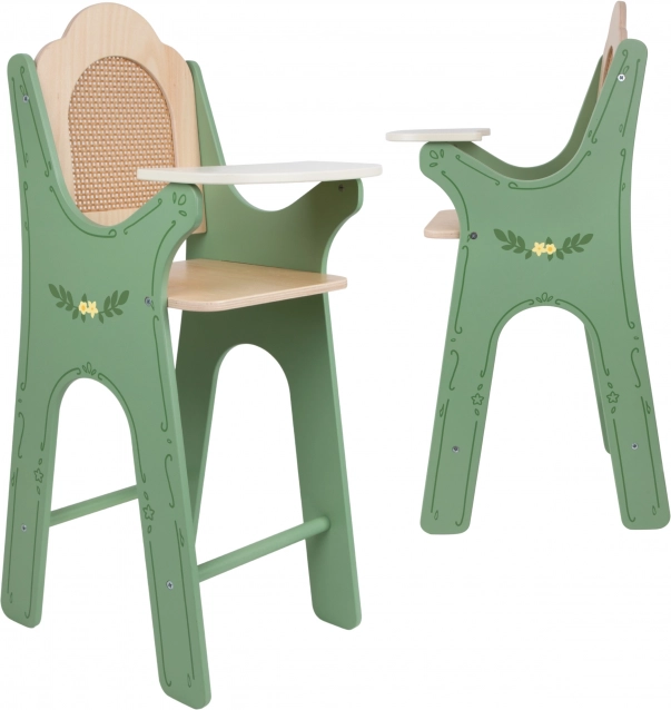 Drevená stolička Vintage pre bábiky