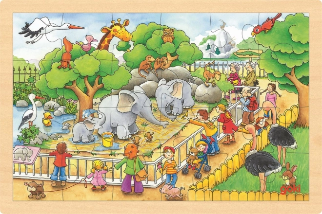 Goki Drevené puzzle Návšteva ZOO