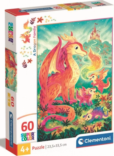 Clementoni Puzzle Dračí Rodinka 60 Dielikov