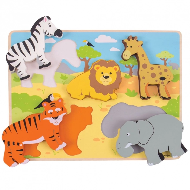 Bigjigs Toys Vkládacie puzzle safari