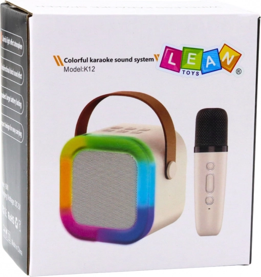 Karaoke reproduktor s mikrofónom K12 RGB Bluetooth ružový