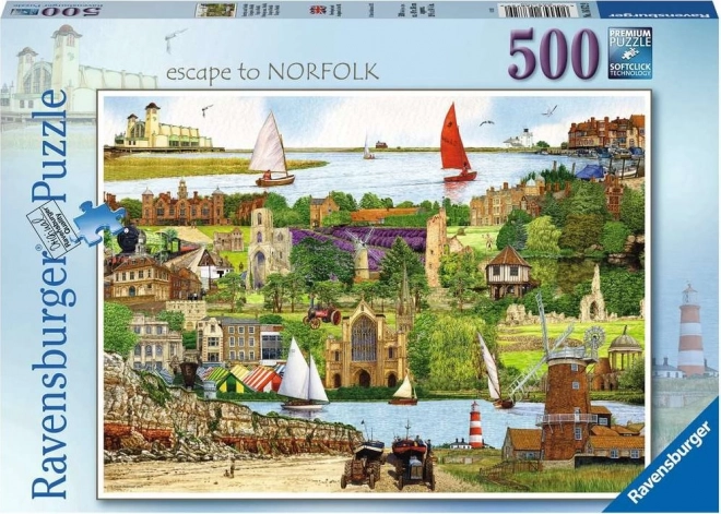 Ravensburger puzzle Útek do Norfolku 500 dielikov