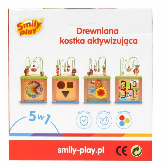 Drevená aktívna kocka pre deti 5v1