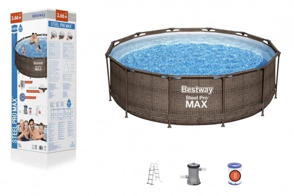 Nadzemný bazén Steel Pro MAX s kartušovou filtráciou a schodíkmi