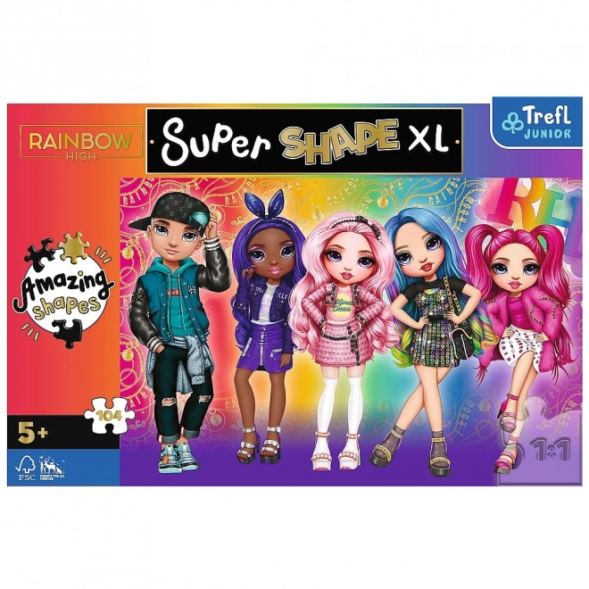 TREFL Puzzle Super Shape XL Rainbow High: Štýl 104 dielikov