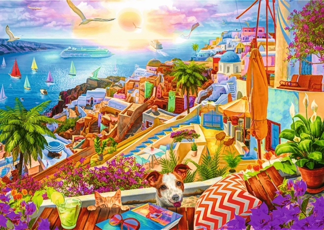 Puzzle 1000 dielikov prémiovej kvality Návšteva Santorini