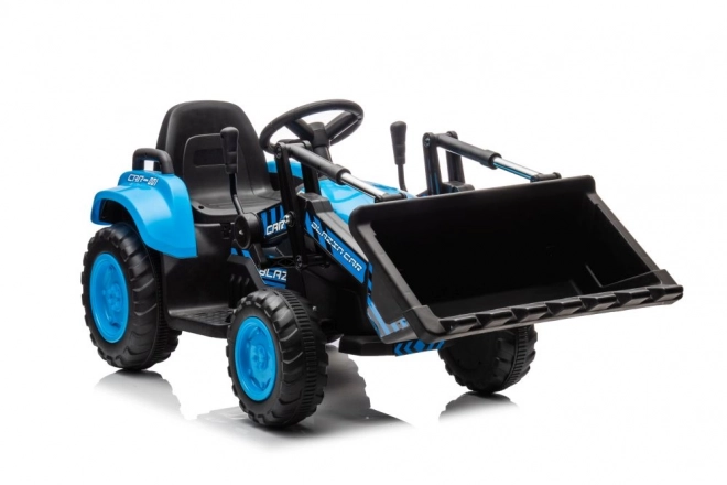 Elektrický detský traktor s lyžicou modrý