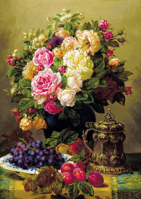 Enjoy puzzle - Zátišie s ružami od Jean-Baptiste Robie, 1000 dielikov