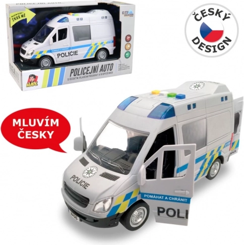 Auto policajná dodávka so zvukom a svetlom, setrvačník 21 cm