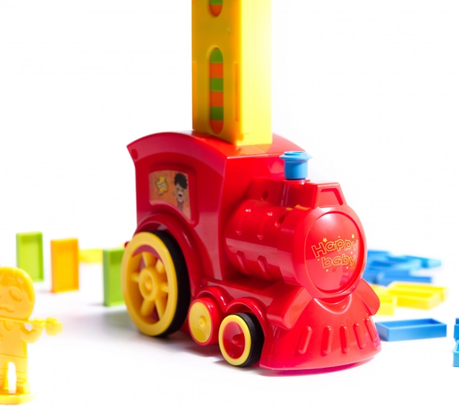 Domino vláčik s 80 dielmi – Červený