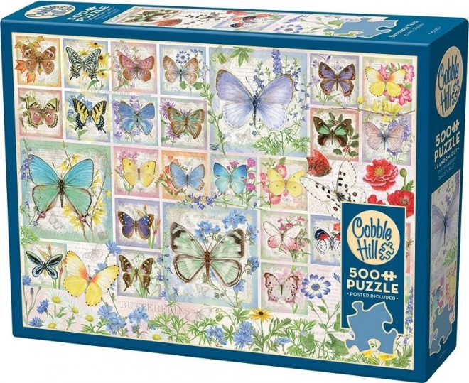 Puzzle Motýlie Dlaždice 500 Dielikov