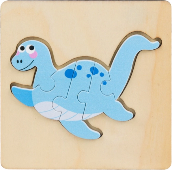 Drevená skladačka Puzzle Dinosaury 11 x 11 cm