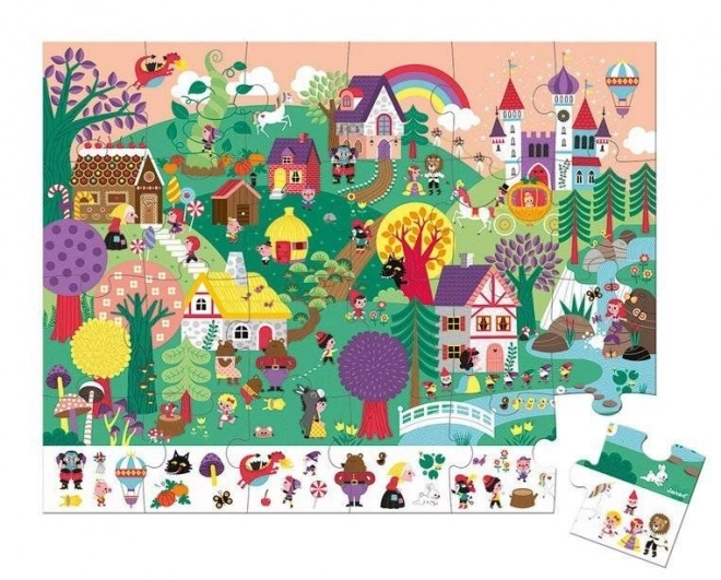 Pozorovacie puzzle v kufríku Rozprávky 24 dielikov