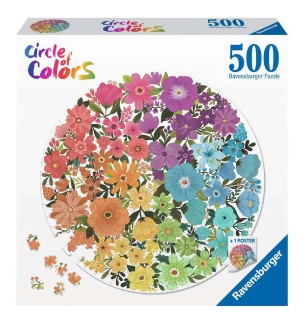 Ravensburger kruhové puzzle Kvety 500 dielikov