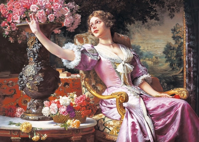 Puzzle 3000 dielikov žena v fialových šatách od W. Czachórski