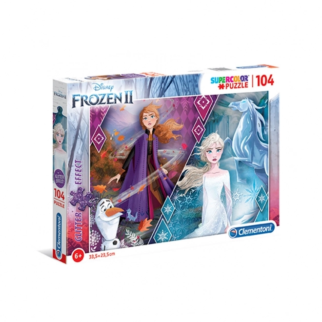 Třpytivé puzzle Ledové kráľovstvo 2: Anna a Elsa 104 dielikov