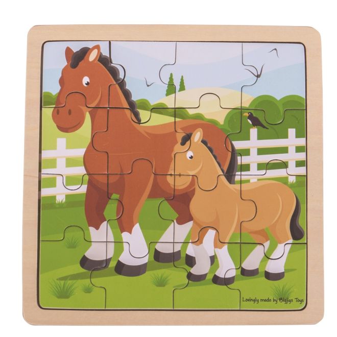 Bigjigs Toys puzzle - Kôň a žriebä