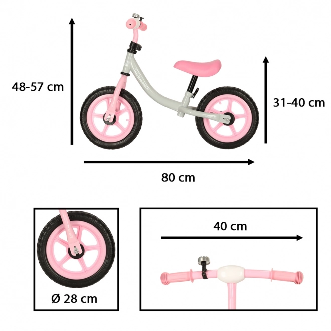 Odstrkovací bicykel Trike Fix Balance sivý a ružový