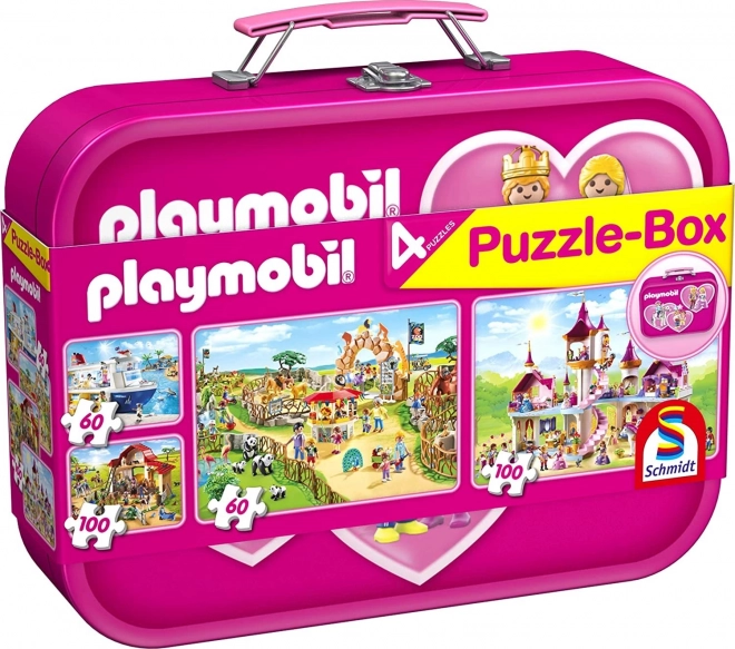 Puzzle Playmobil 4v1 v plechovom kufríku