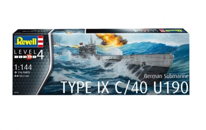 Plastikový model nemeckej ponorky Typ IX C/40 1/144