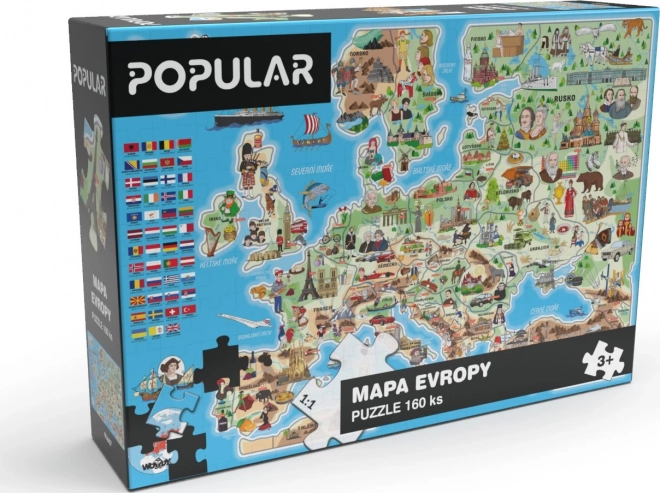 Puzzle - Mapa Európy, 160 ks