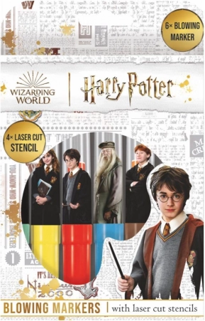 Fúkacie fixky so šablónami Harry Potter, sada 6 kusov v krabičke