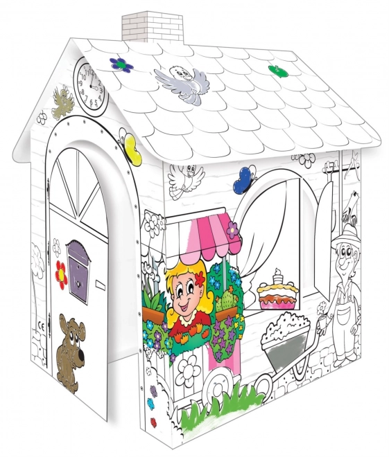 Mochtoys detský vyfarbovací domček Záhradka