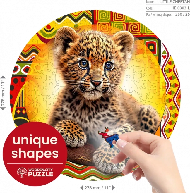 Drevené puzzle Malý roztomilý leopard 250 dielikov