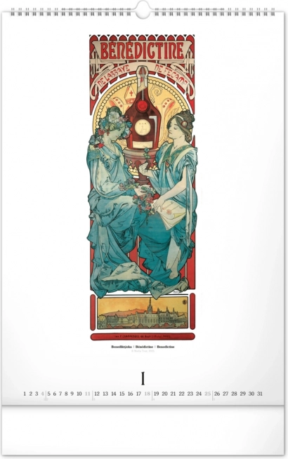 Nástenný kalendár Alfons Mucha 2026
