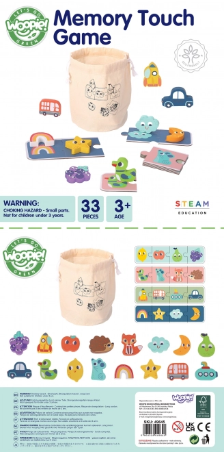 Woopie Zelené Drevené Pexeso - Dotykové Puzzle