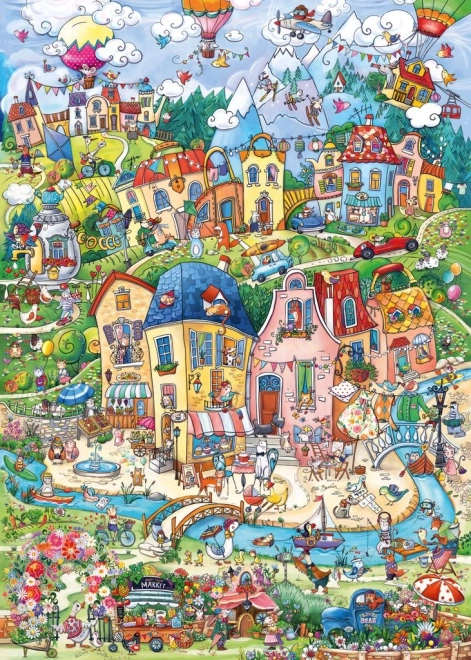 puzzle heye happy town: dobré ráno! 1000 dielikov