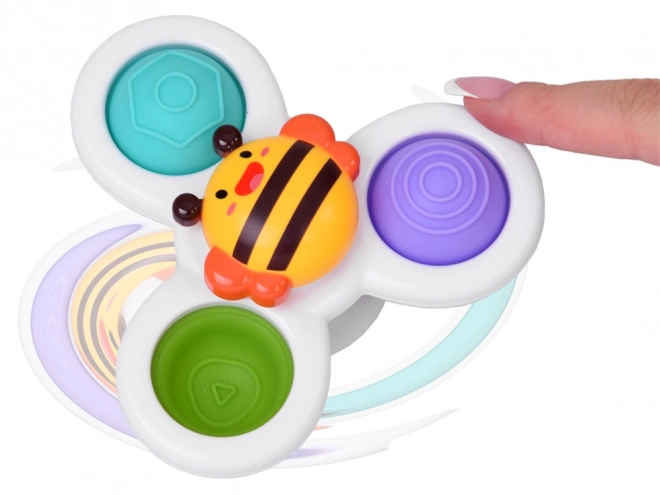 Senzorická hračka Fidget Spinner s prísavkou - 3 kusy