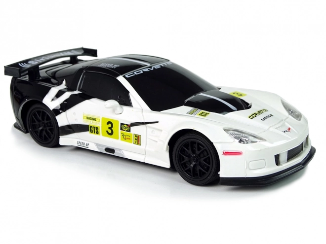 Závodné auto R/C 1:24 Corvette C6.R biele 2.4G s osvetlením