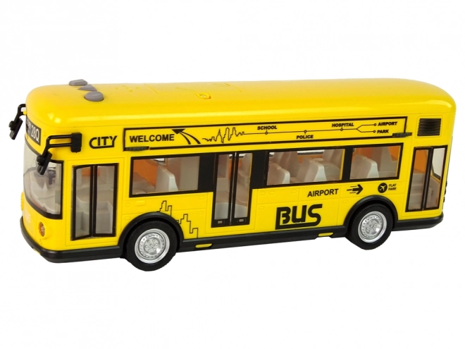 Autobus mestský žltý s trenírovým pohonom 1:18