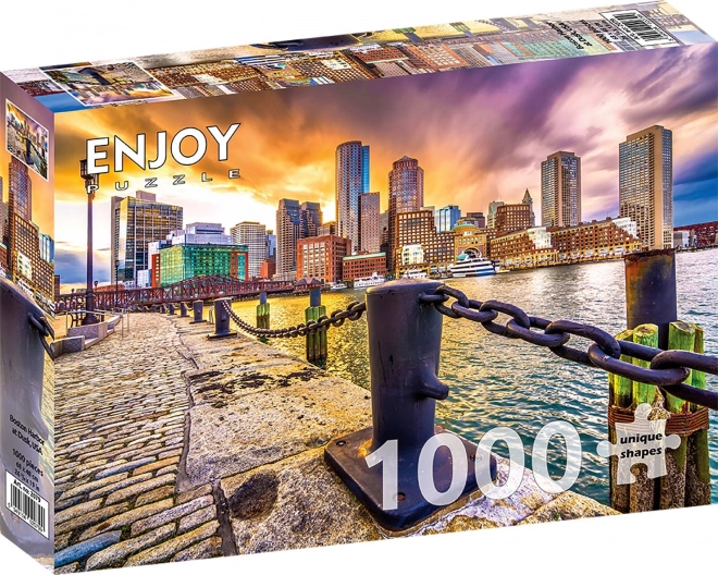 Puzzle Bostonský prístav za súmraku USA 1000 dielikov