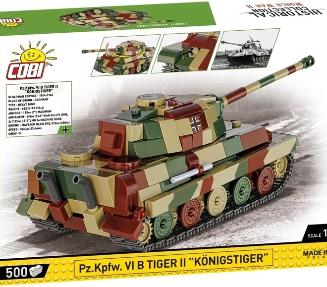 Model tanku Tiger II Königstiger z plastových kociek