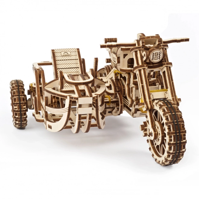 Ugears 3D puzzle Motocykel s vozíkom 380 dielikov