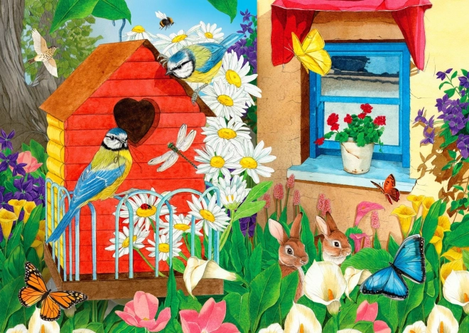 Puzzle Záhrada s vtáčími búdkami 1000 dielikov
