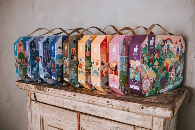 Pozorovacie puzzle v kufríku Rozprávky 24 dielikov