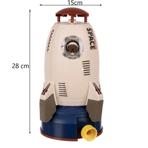 Záhradný postrekovač pre deti v tvare rakety