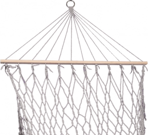 Záhradná hojdacia sieť Boho so strapcami sivá 200 cm