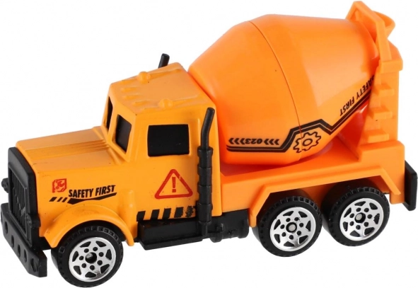Mini stavebné autá kov/plast 7 cm voľný chod mix druhov