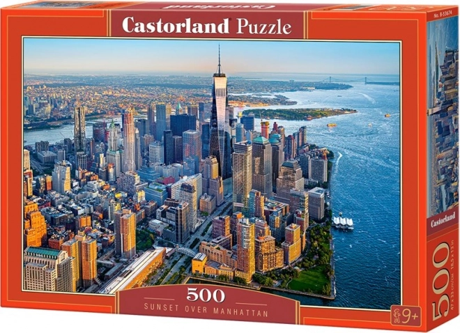 Puzzle západ slnka nad Manhattanom