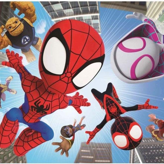Puzzle Spidey a jeho priatelia: Vo vzduchu 104 dielikov