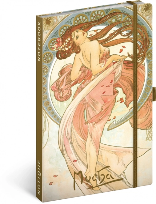 Notizbuch Alfons Mucha – Tanec, linajkované