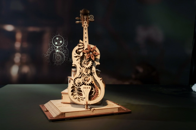 RobTime 3D drevené mechanické puzzle Čarovné violončelo