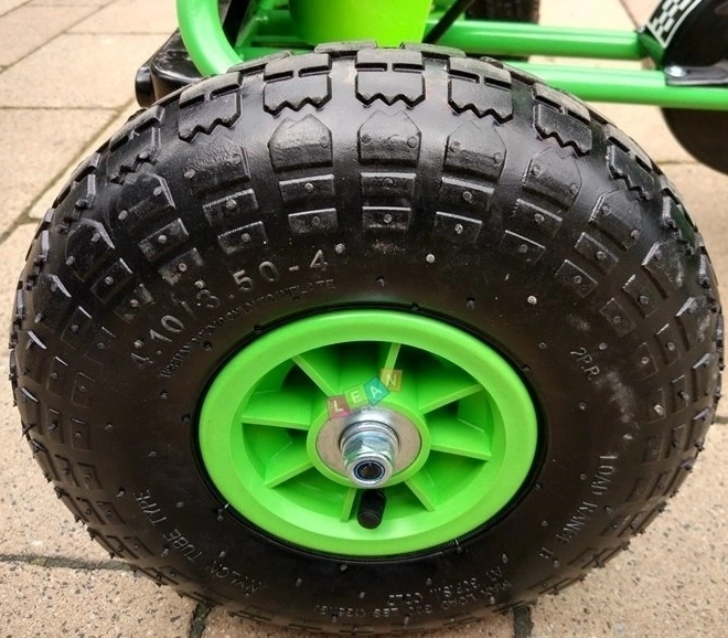 Pedálová vzduchová motokára + Nafukovacie pneumatiky + Nastaviteľné sedadlo – Zelená